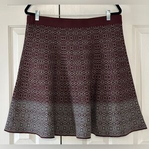 Sophie Max Knit Sweater Skirt Burgundy Gray XL